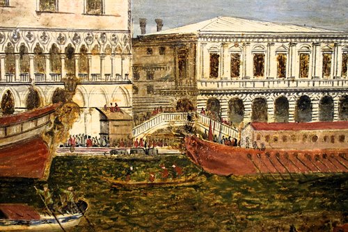 Venise, la Régate Historique défile sous le Palais des Doges.